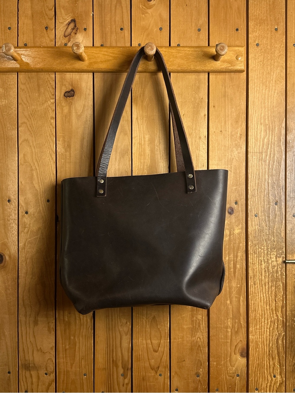 Portland Leather Classic Dark Brown Leather Tote